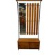 Vintage wooden coat rack with mirror