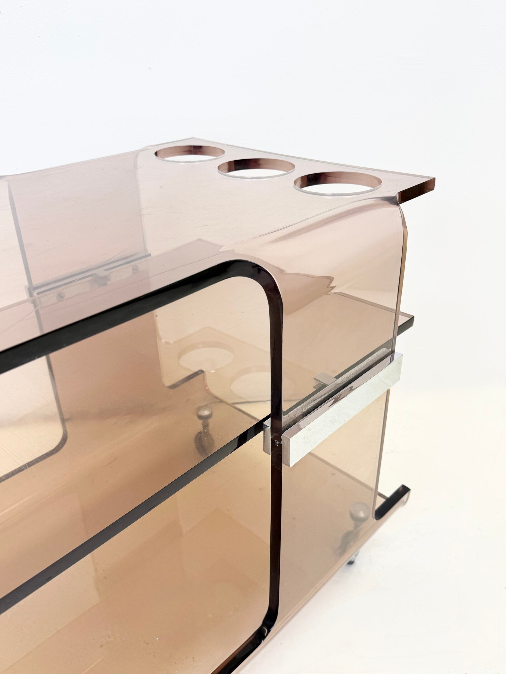 A plexiglass bar signed "Michel Dumas", 1970s.