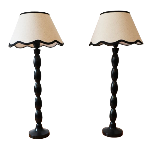 2 lampes à poser pieds noirs