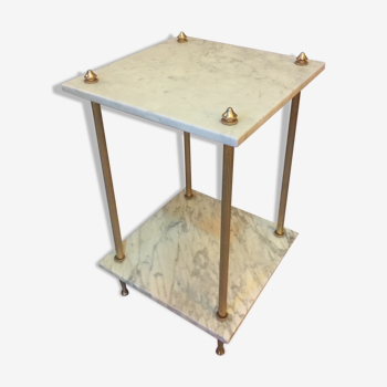 Marble and brass side table