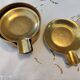 Set 5 pieces of 4 individual ashtrays in old brass