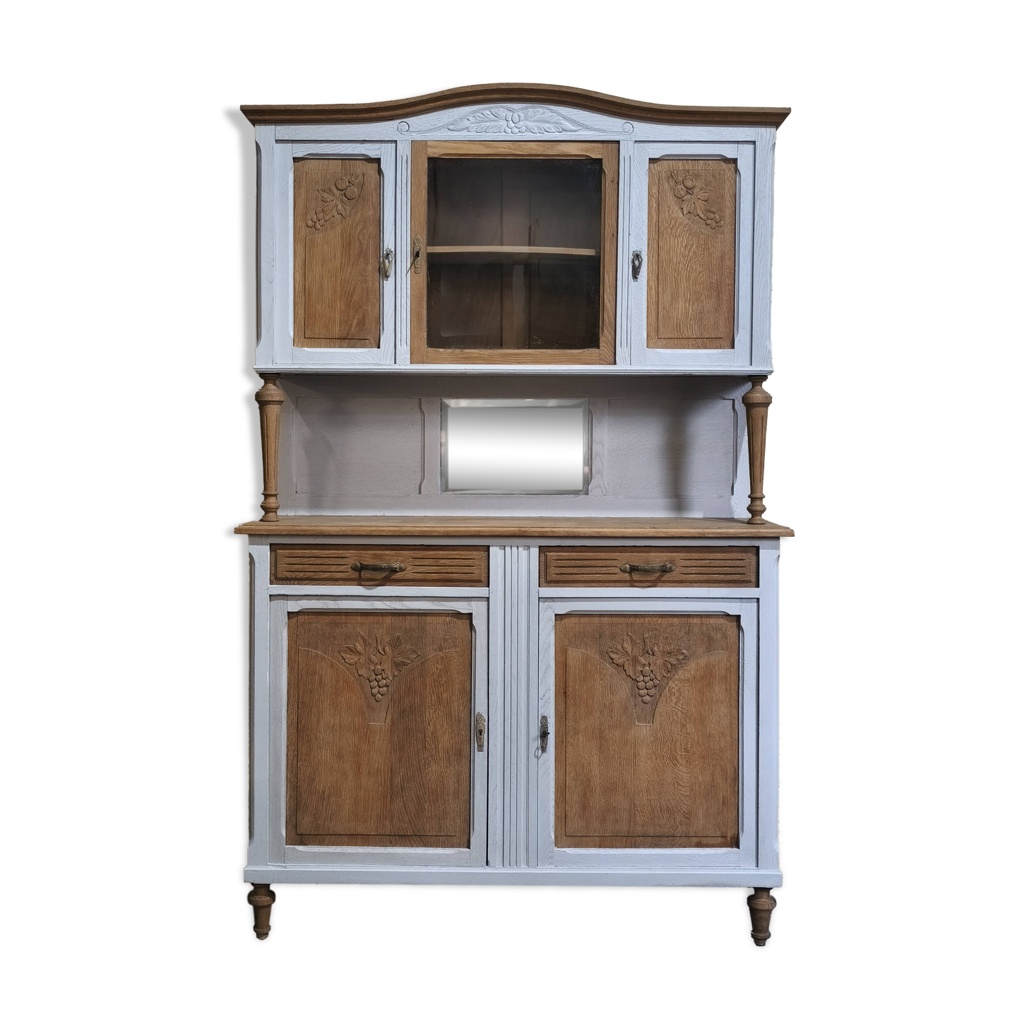 Buffet parisien années 30 aérogommé puis vernis naturel et peinture