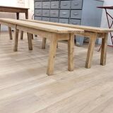 Two oak farm benches