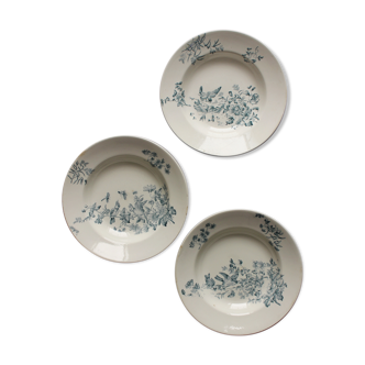 3 hollow plates "cute" from longwy