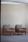Modern Danish, Pair of Lounge Armchairs in Oak and Linen, Henning Kjærnulf, 1960s
