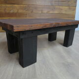 Dark solid wood farmhouse table