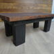 Dark solid wood farmhouse table