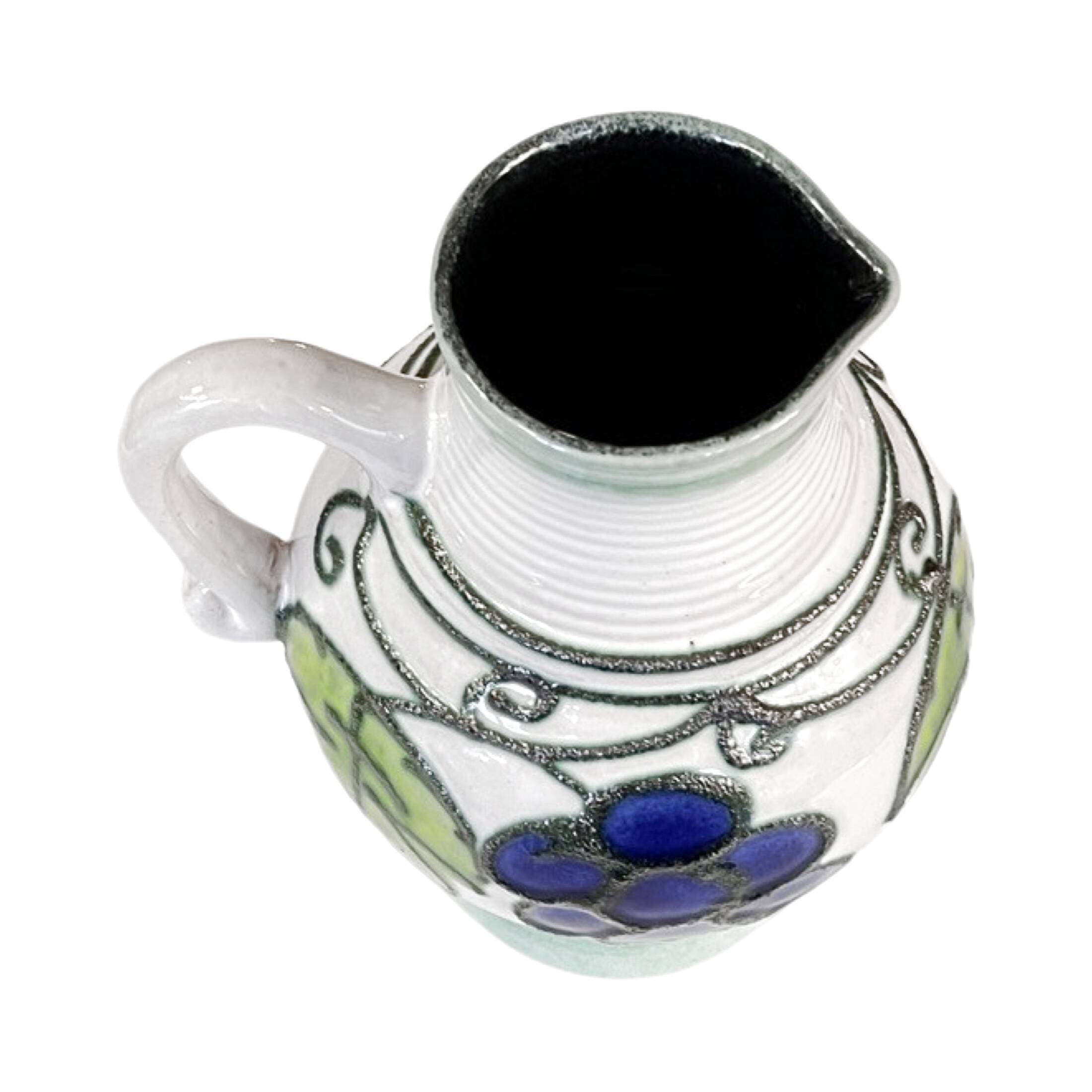 Ceramic jug with handle, Strehla Keramik, Germany, 1970s.