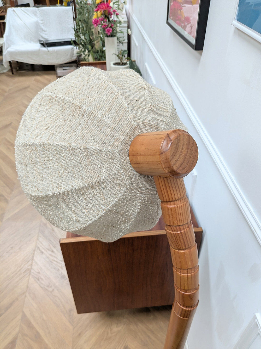 Danish pine articulated floor lamp