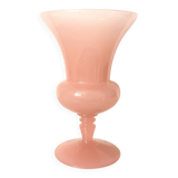 vase, centerpiece, in pink opaline, Italian made