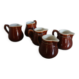 5 small milk pots/bistro cream