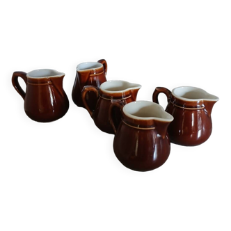 5 petits pots à lait/ crème de bistrot