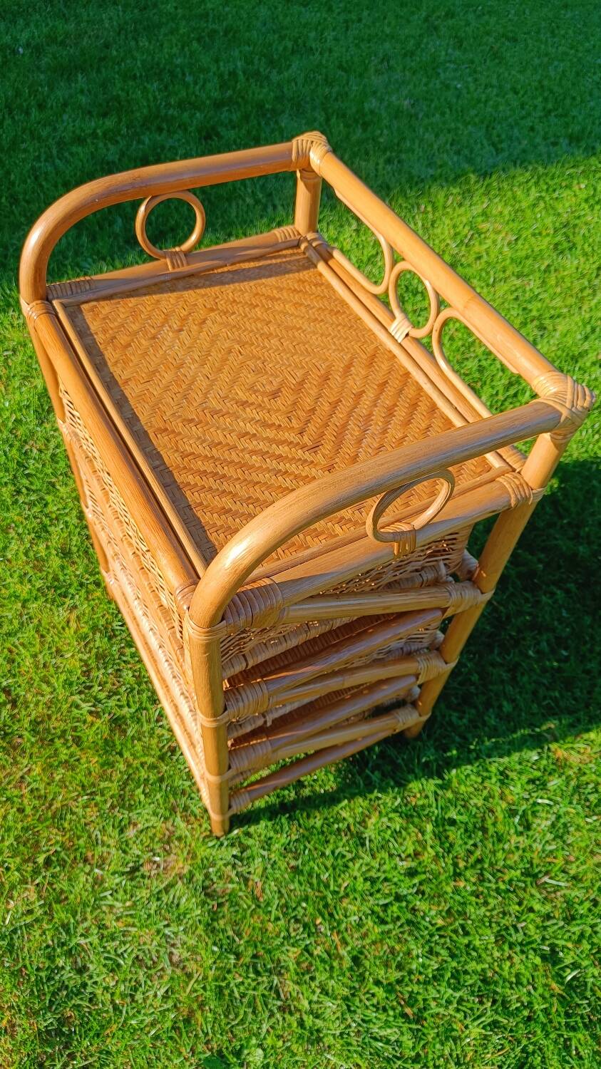 Commode, chiffonnier en rotin vintage