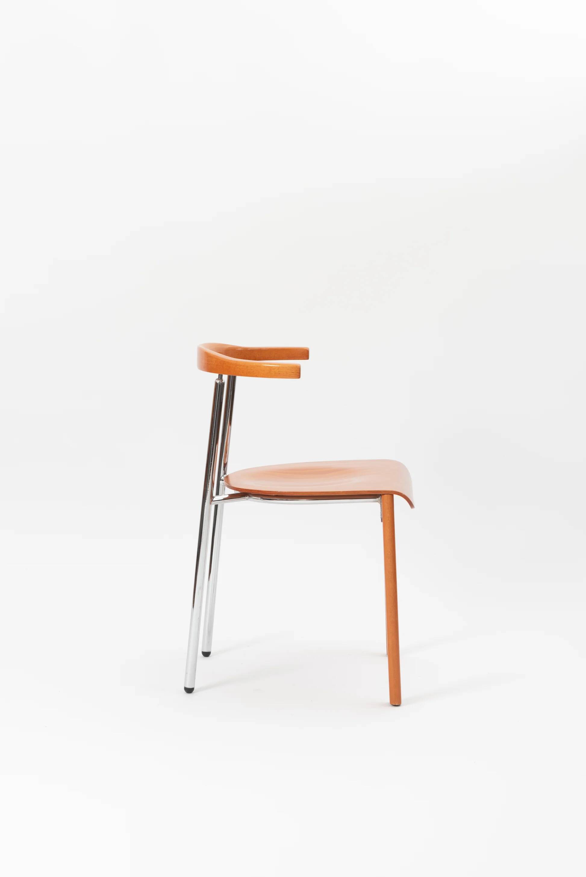 Set of 6 Italian cherry wood chairs