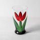 Red Tulip Flower Water Tumbler Kosta Boda by Ulrica Hydman Vallien / Sweden