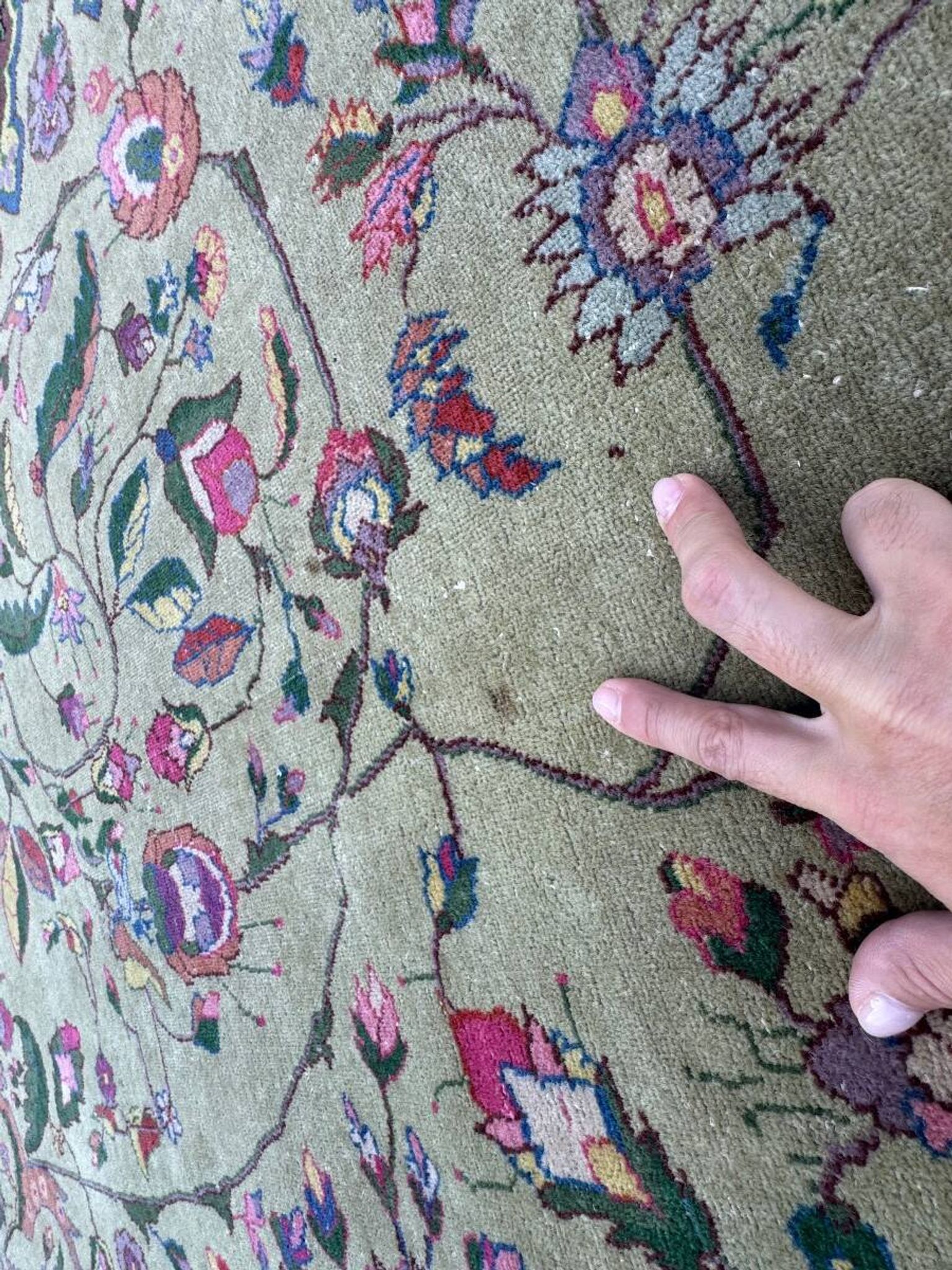 Tapis persan Kirman pistache 298x208 cm
