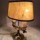 Old golden brass hot water bottle lamp with 2 arms of light