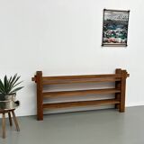 70s modernist shelf in solid elm