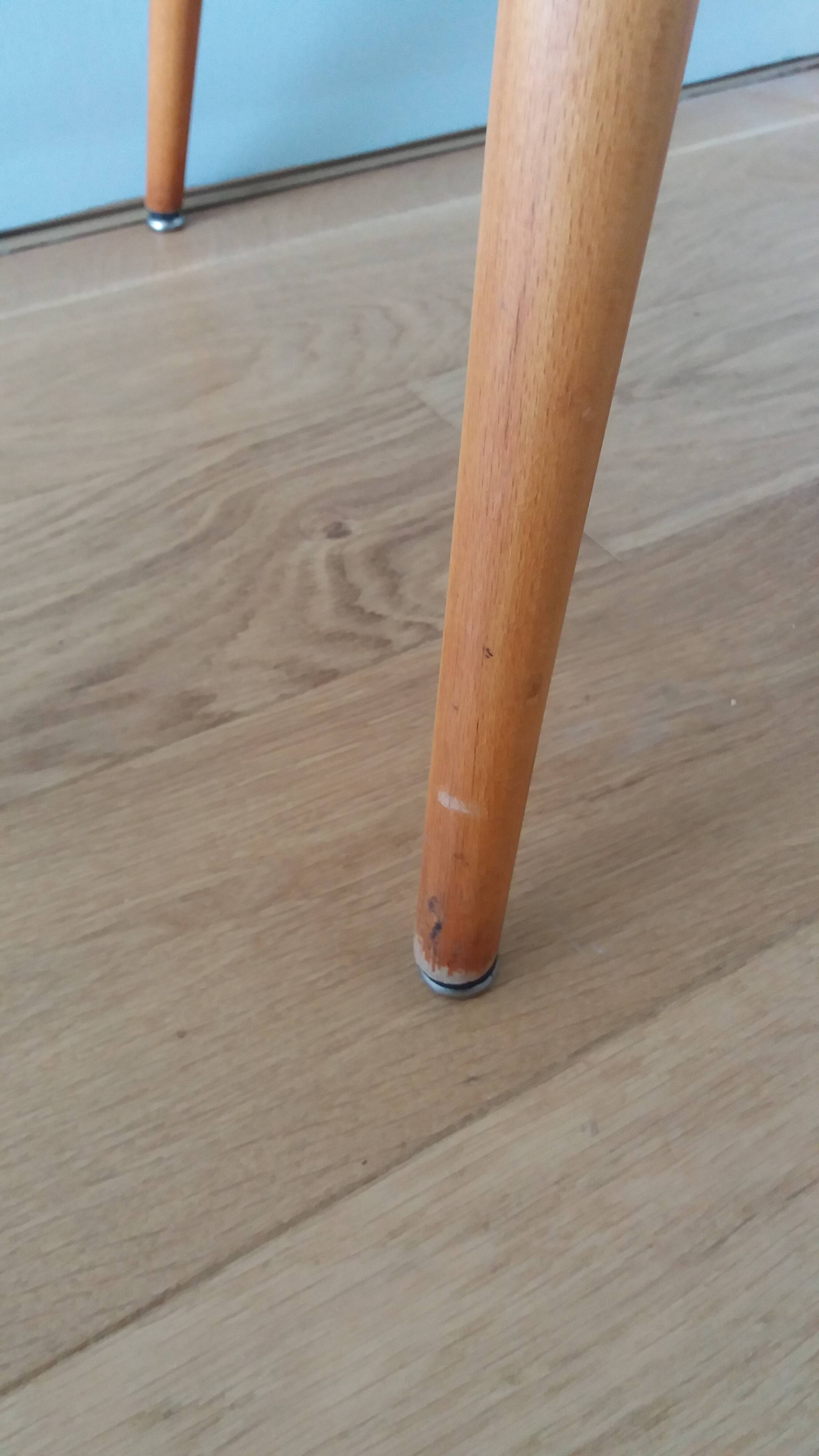 Fauteuil en bois, pieds compas, style scandinave, Baumann ou Thonet