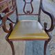 English lion paw desk and lyre armchair, leather, extensions