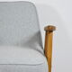 Vintage armchair model 366, 60s, blue fabric, teak wood