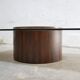Table basse vintage en palissandre et verre