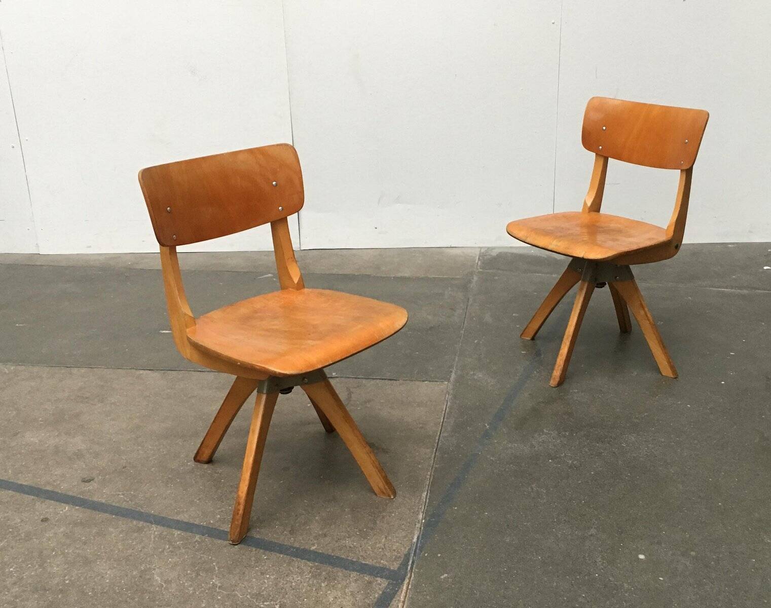 Mid-century German wooden swivel chair for children by Casala