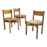 Series of 3 Méribel chairs by Charlotte Perriand