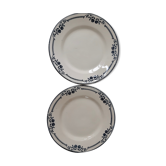 Lot de 2 assiettes à dessert Terre de Fer Salins, modèle Saussure