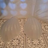 Pair of globe of art deco style wall lights in frosted glass france 1930