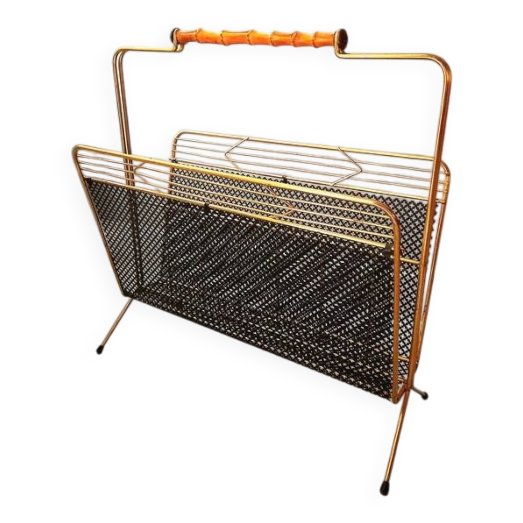 Perforated metal magazine rack, 1950