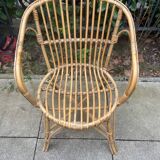 Fauteuil en rotin vintage