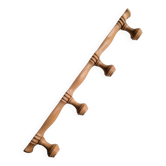 Vintage bamboo style coat rack with 4 hooks