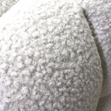 Vintage 80s shell armchair in curly wool