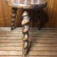 Charles Dudouyt style tripod milking stool vintage twisted wood #a583