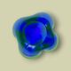 Ashtray or glass pocket tray in blue and green sommerso, Murano, 1960s