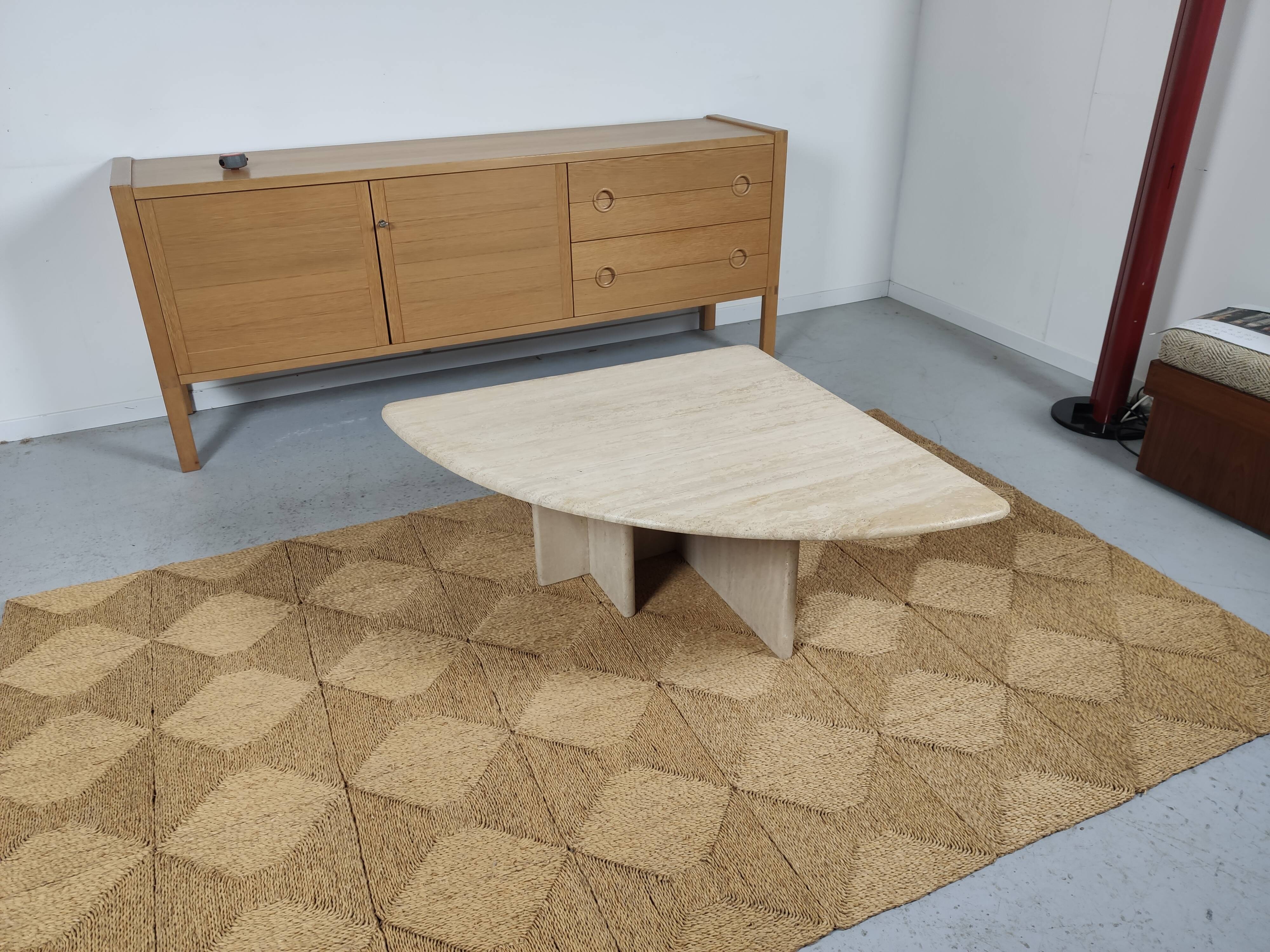 80s travertine coffee table