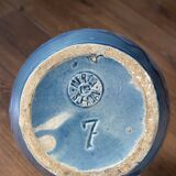Vase grès flamme bleu vert