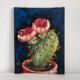 Peinture ancienne huile sur toile cactus signée Claudel