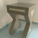 Pedestal / High side table in polished concrete – Unique artisan piece.
