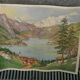 School poster Rossignol collection 50s, N° 33 and 34 the lake and the coast with cliff