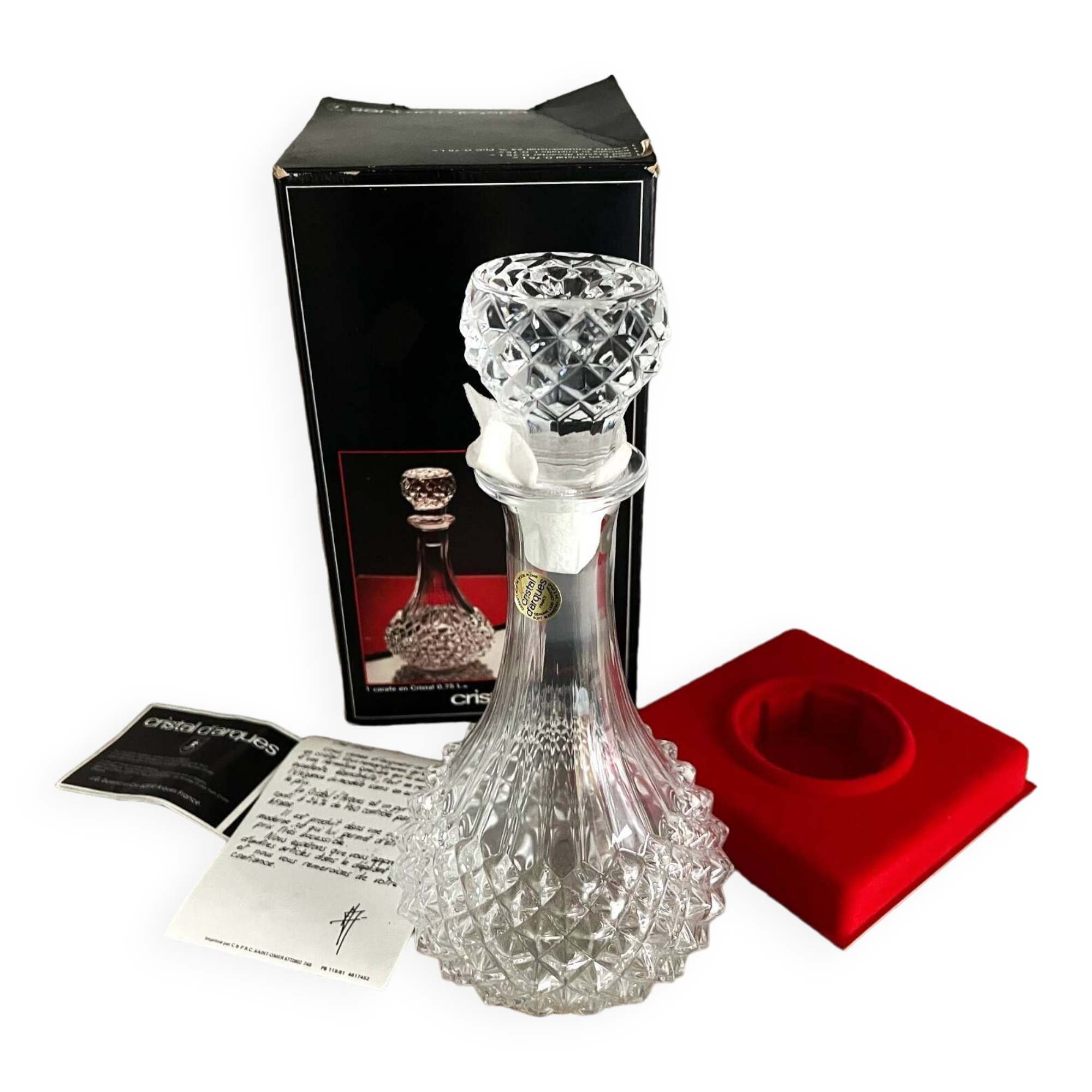 Crystal carafe by Cristal d'Arques model "Maintenon", 1980s.