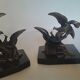 Pair of vintage paradise bird bookends