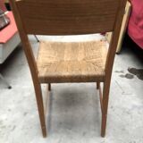 Chaises bois et corde vintage scandinave années 60