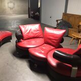 3-seater swivel design sofa - pouf