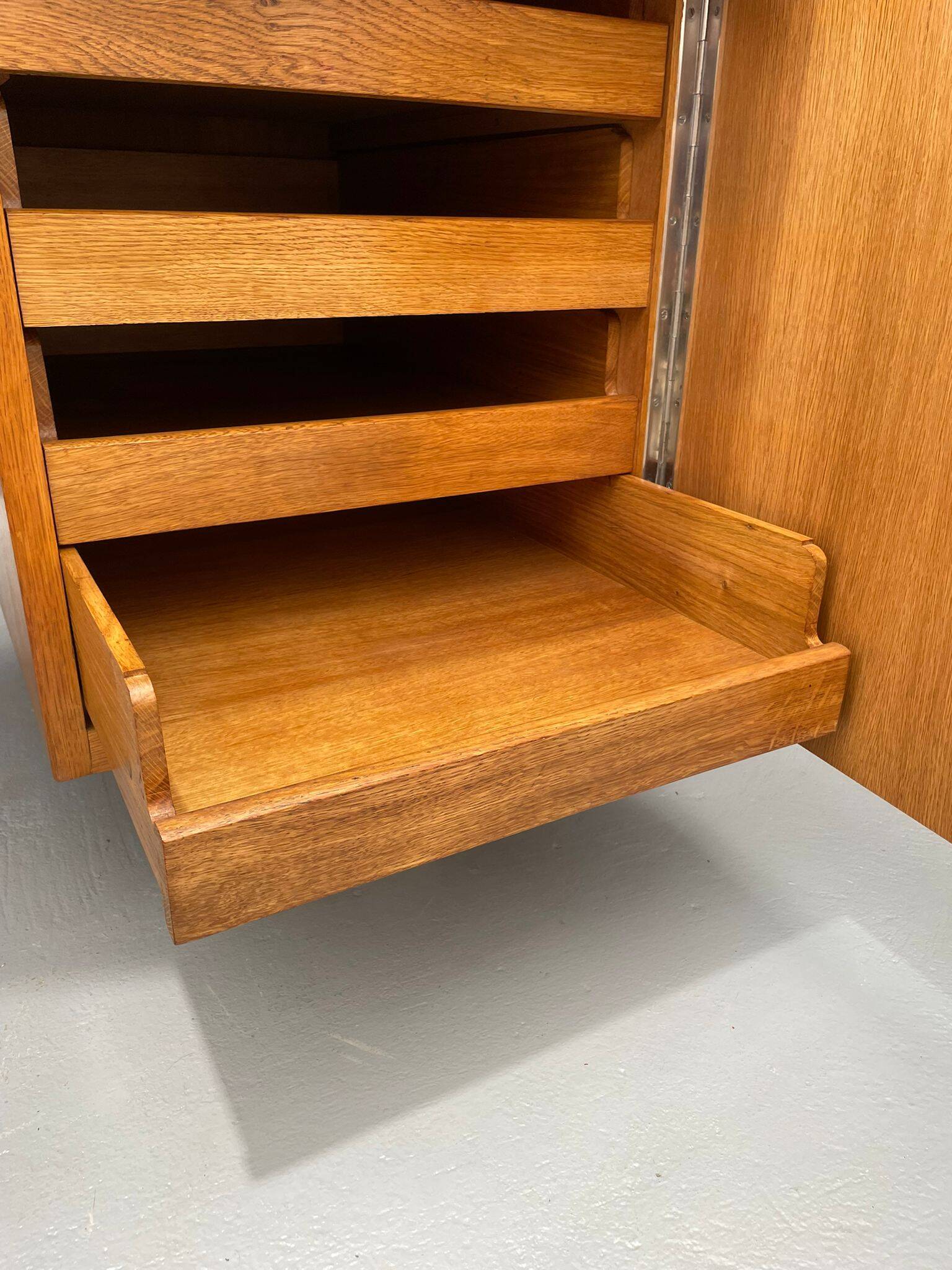 Bauhaus Walnut Writing Desk with Red Top