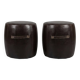 2 small brown poufs with beige stitching - industrial, loft, vintage style, re