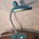 Italian design desk lamp, green metal, Fase style, 1970s, adjustable, flexible