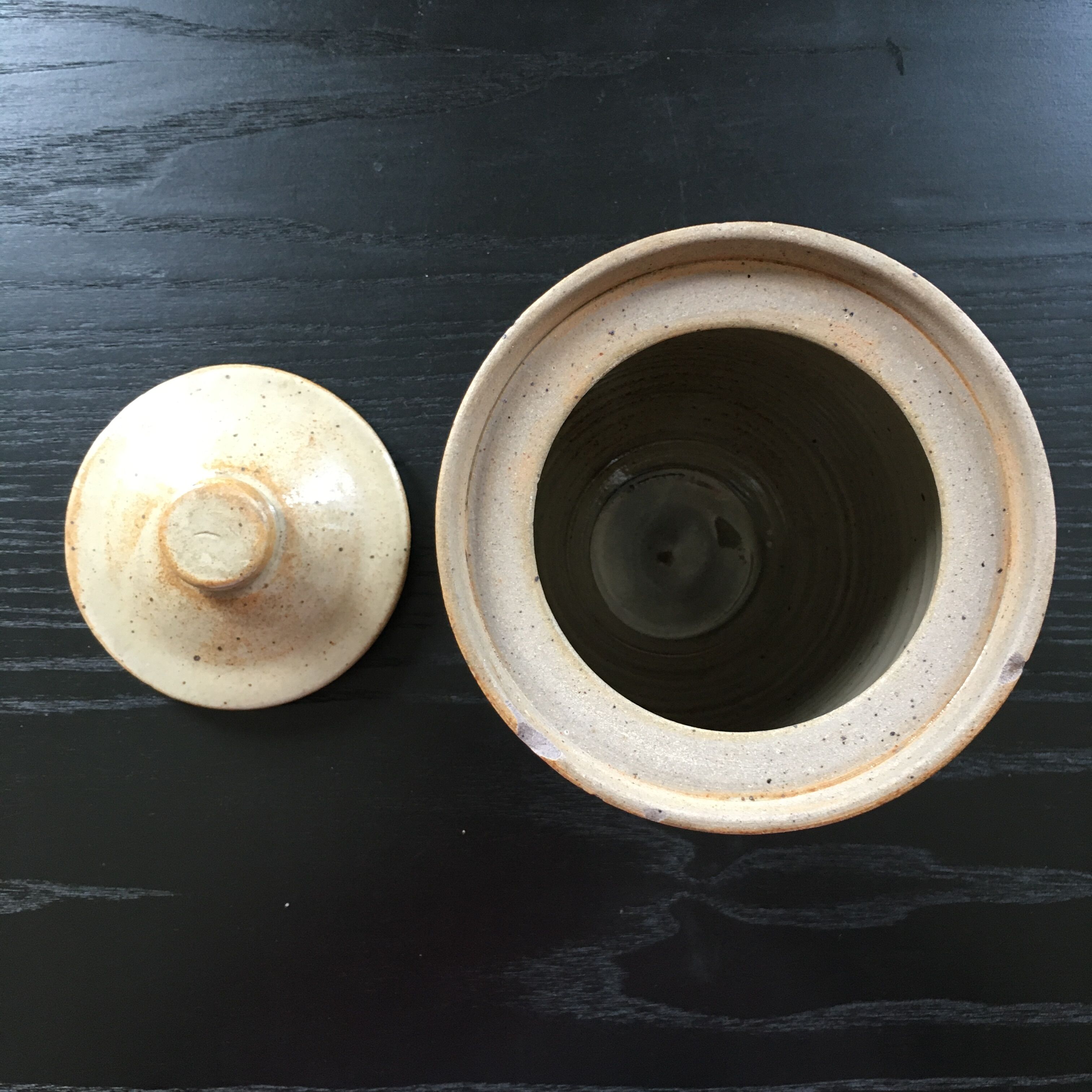 Sandstone salt pot
