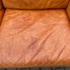 Danish Modern Mid Century Vintage Cognac Leather Sofa